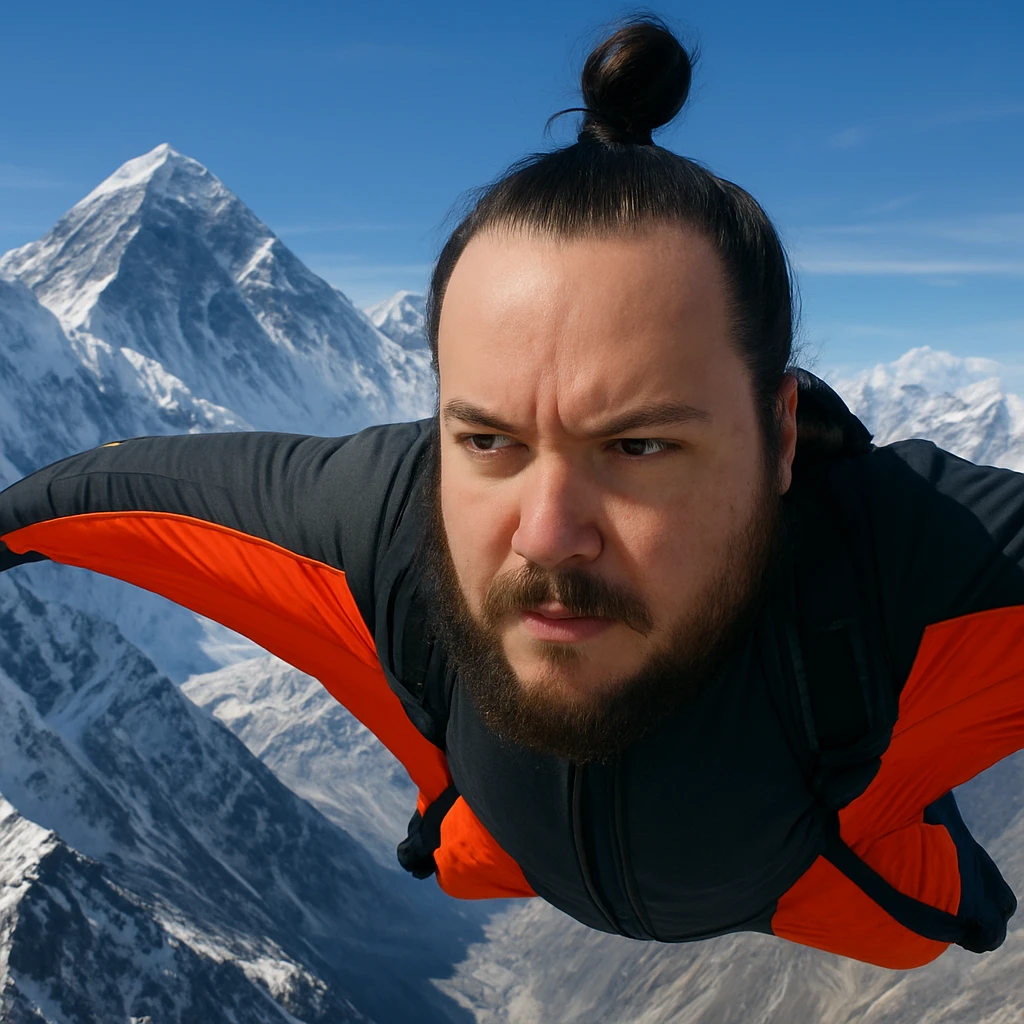 Wingsuit sobre o monte everest